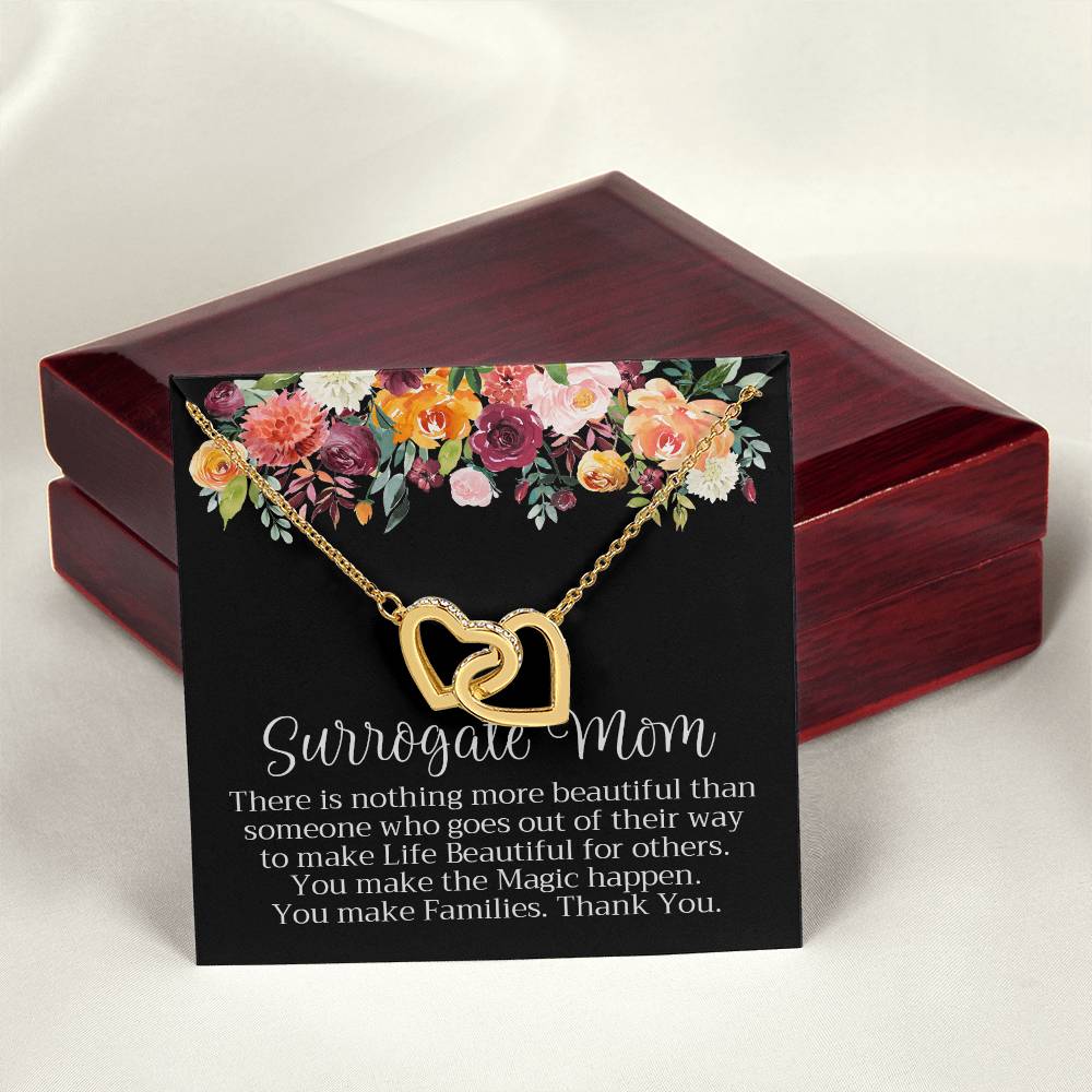 Surrogate Mom Necklace Mother'S Day Gift Interlocking Hearts Necklace