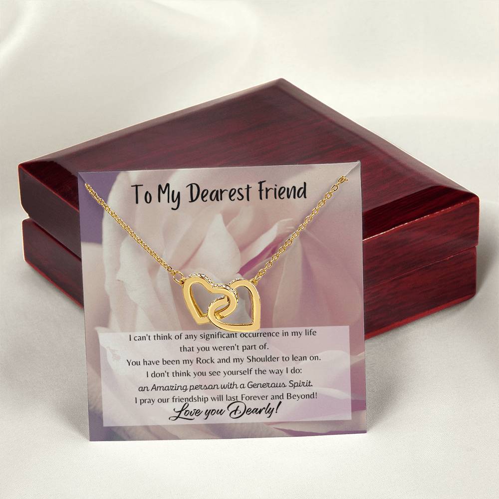 To My Dearest Friend Interlocking Hearts Necklace