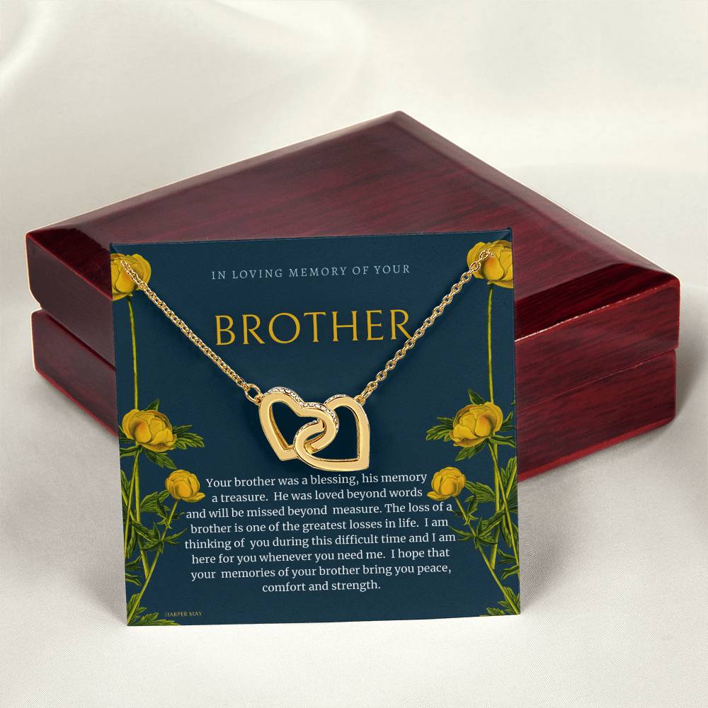 Brother Loss Interlocking Hearts Necklace