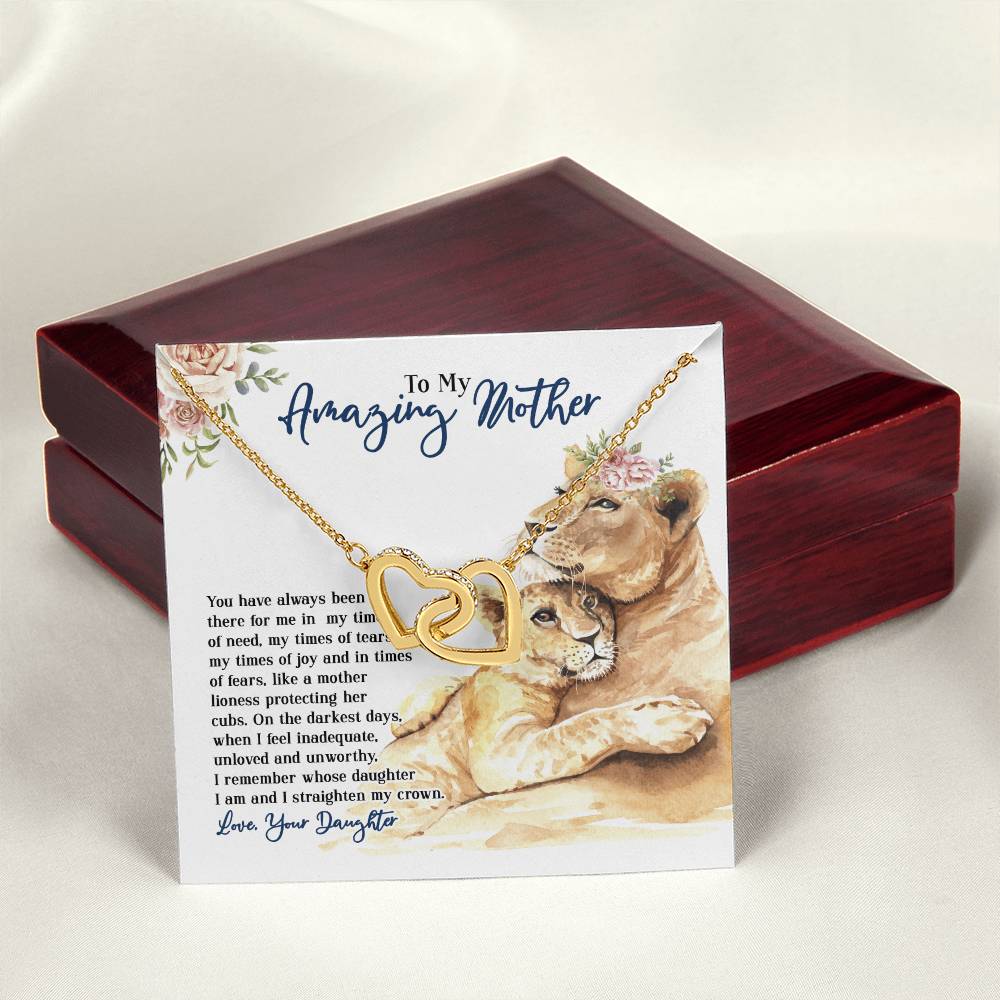 To My Amazing Mother - You Have Always Been There - From Daughter Interlocking Hearts Necklace
