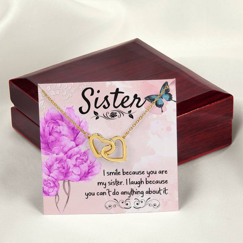 Perfect Gift For Sister Interlocking Hearts Necklace