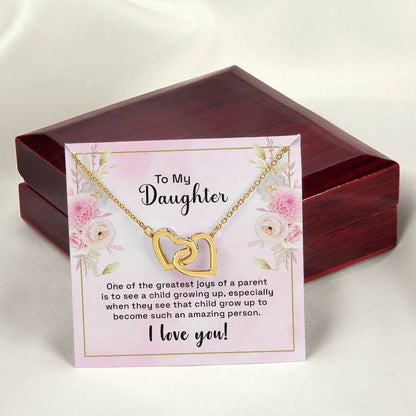 Daughter Gift From Mom Beautiful Two Hearts Interlocked Necklace For Daughter Interlocking Hearts Necklace