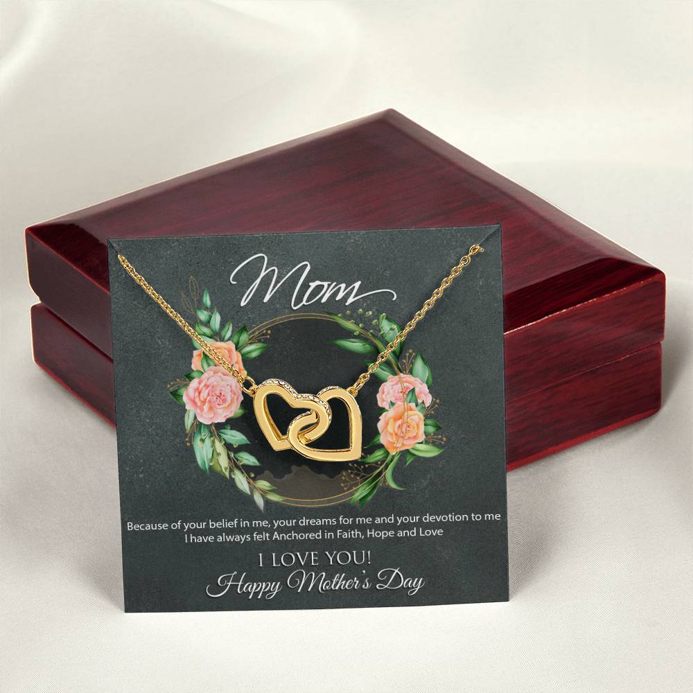 To My Mom Interlocking Hearts Necklace