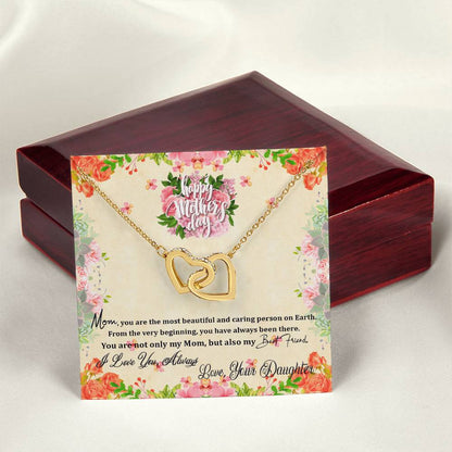 Happy Mother'S Day From Daughter Intertwined Hearts Necklace Interlocking Hearts Necklace