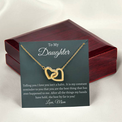 To My Daughter - Telling You I Love You - Necklace Interlocking Hearts Necklace