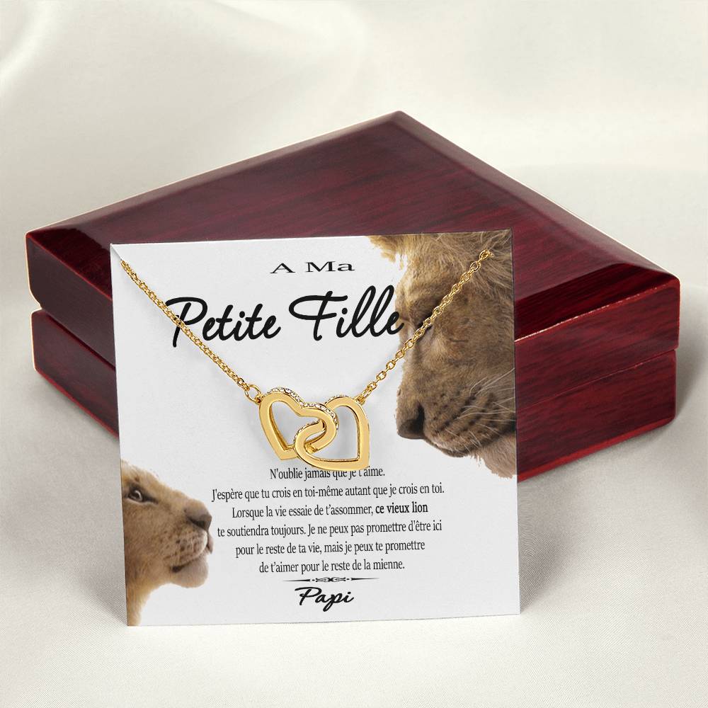 A Ma Petite Fille - Ce Vieux Lion Te Soutiendra Toujours - Achetez Aujourd'Hui Et Économisez 20% Interlocking Hearts Necklace