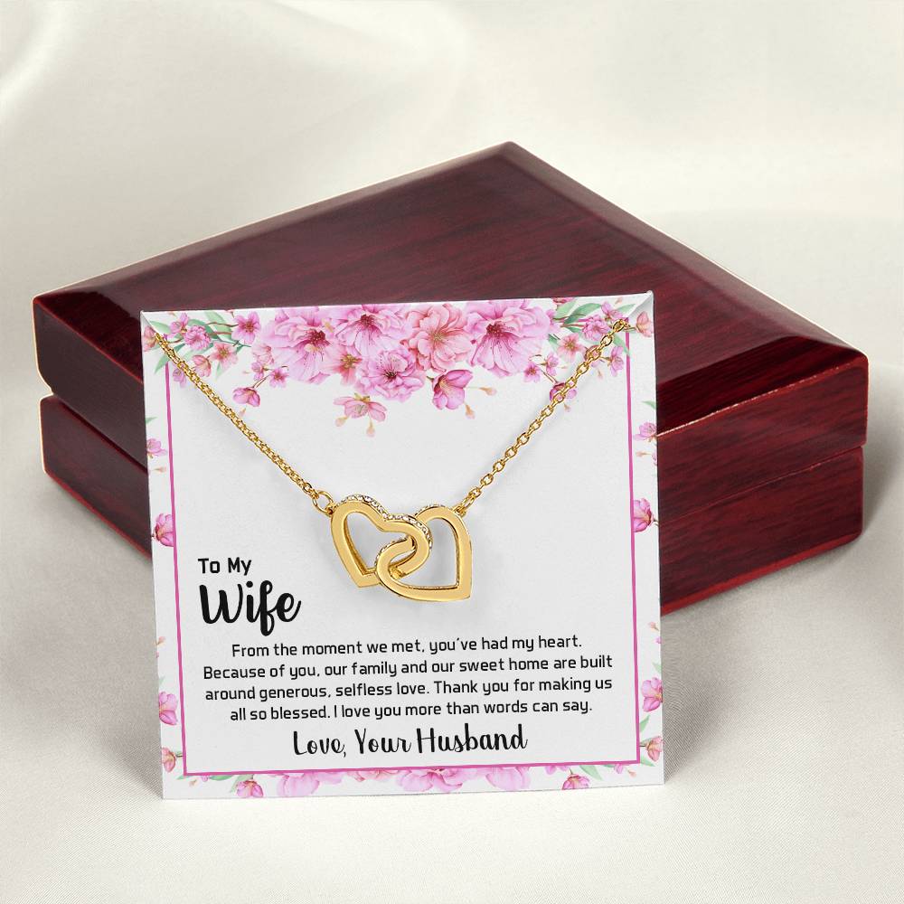 To My Wife - Interlocking Hearts Necklace