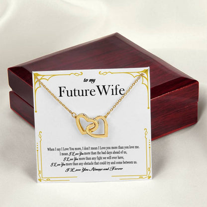 To My Future Wife - Interlocking Heart Necklace - So25 Interlocking Hearts Necklace