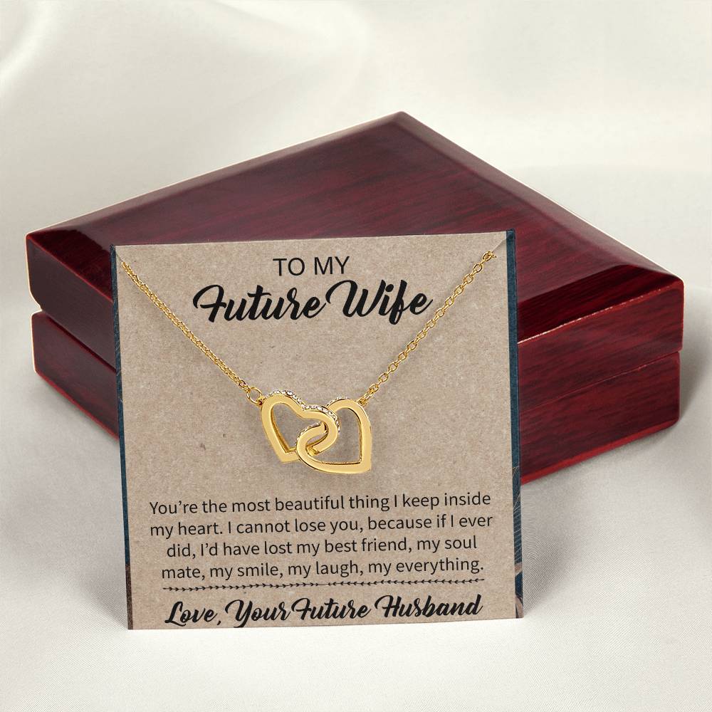 To My Future Wife Interlocking Hearts Necklace Message Card