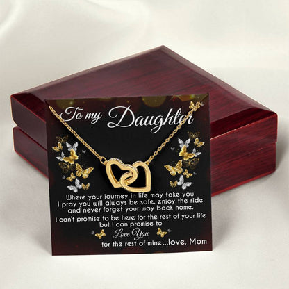 To My Daughter Interlocking Hearts Necklace