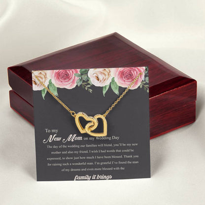 To My New Mom On My Wedding Day Interlocking Hearts Necklace