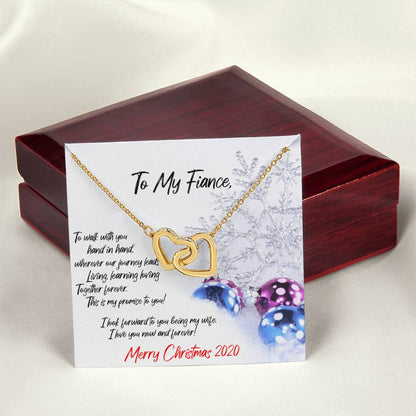 Fiance Interlocking Hearts Necklace Christmas Gift