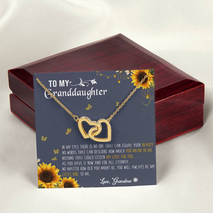 To My Granddaughter Interlocking Hearts Necklace Message Card
