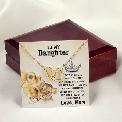To My Strong Daughter Luxe Interlocking Heart Necklace Gift Set Interlocking Hearts Necklace