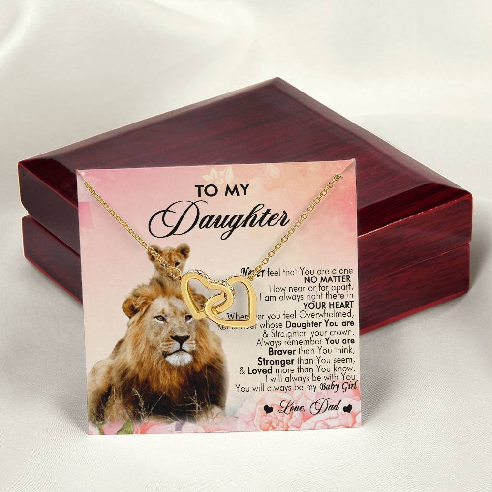 To My Daughter Interlocking Hearts Necklace