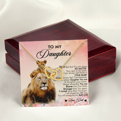 To My Daughter Interlocking Hearts Necklace