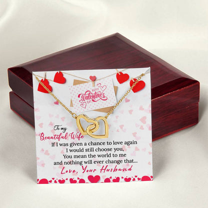 Wife Valentine Interlocking Hearts Necklace