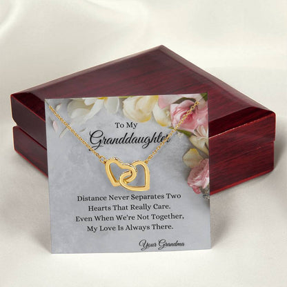 To My Granddaughter Interlocking Hearts Necklace