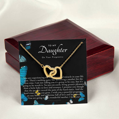 Pregnancy Gift For Daughter Baby Shower Gift Mom To Be Gift Expecting Mom Gift Pregnant Daughter Gift From Mom Interlocking Hearts Necklace