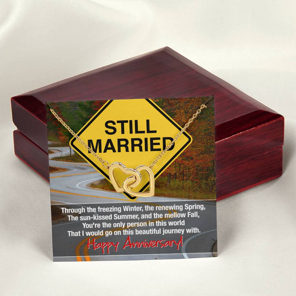 Still Married Anniversary Necklace Interlocking Hearts Necklace