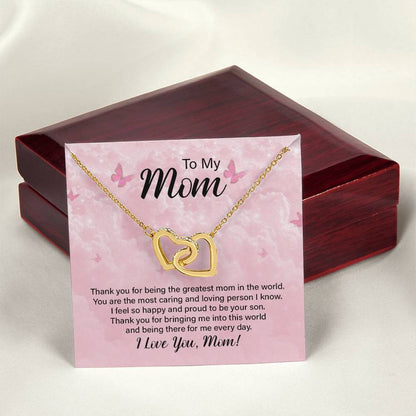 To My Boyfriend'S Mom Lovely Knot Necklace - Christmas Gift For Boyfriends Mom Pendant Necklace Mothers Day Gift For Boyfriends Interlocking Hearts Necklace