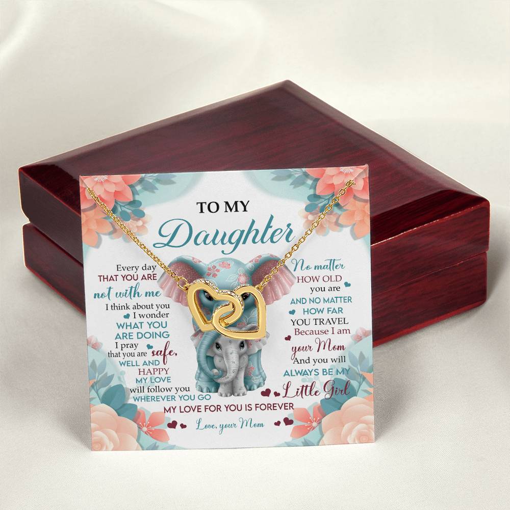 To My Daughter Interlocking Hearts Necklace