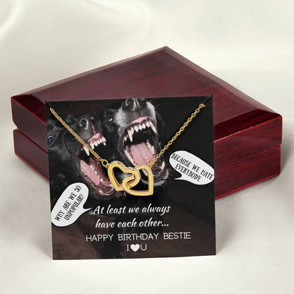 I Love You Bestie - Hearts Necklace Interlocking Hearts Necklace