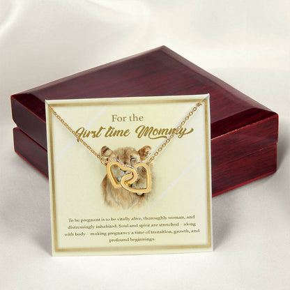 To The First Time Mommy Mommy To Be Gift Pregnant Necklace Interlocking Hearts Necklace