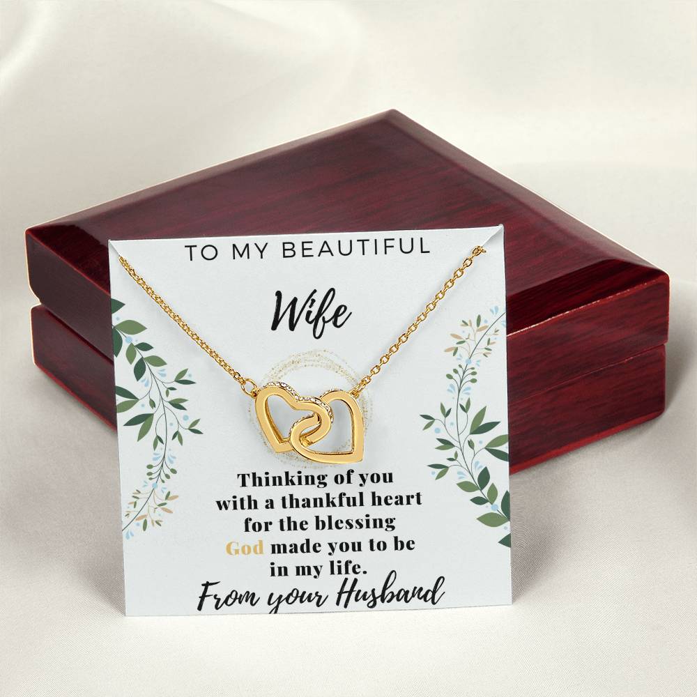 Gift For Wife From Husband Interlocking Hearts Necklace