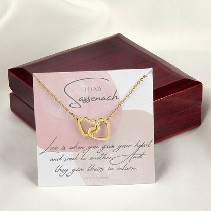 To My Sassenach Outlander Gift Outlander Gift Box Outlander Jewelry Outlander Gift For Wife Outlander Charm Outlander Necklace Interlocking Hearts Necklace