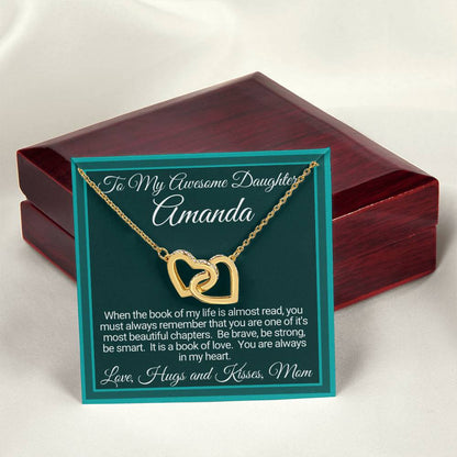 Personalized Linked Hearts Gifts For Daughter From Mom Interlocking Hearts Necklace