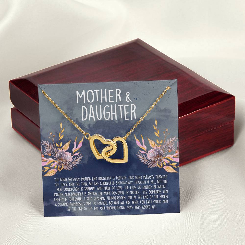The Love Between A Mother And Daughter Is Forever Interlocking Hearts Necklace