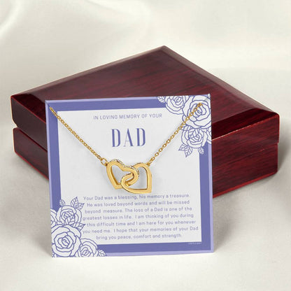 Loss Of Dad Interlocking Hearts Necklace