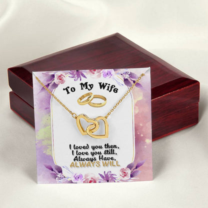 I Love You Always Necklace Interlocking Hearts Necklace