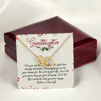 Granddaughter Interlocking Hearts Necklace Message Card