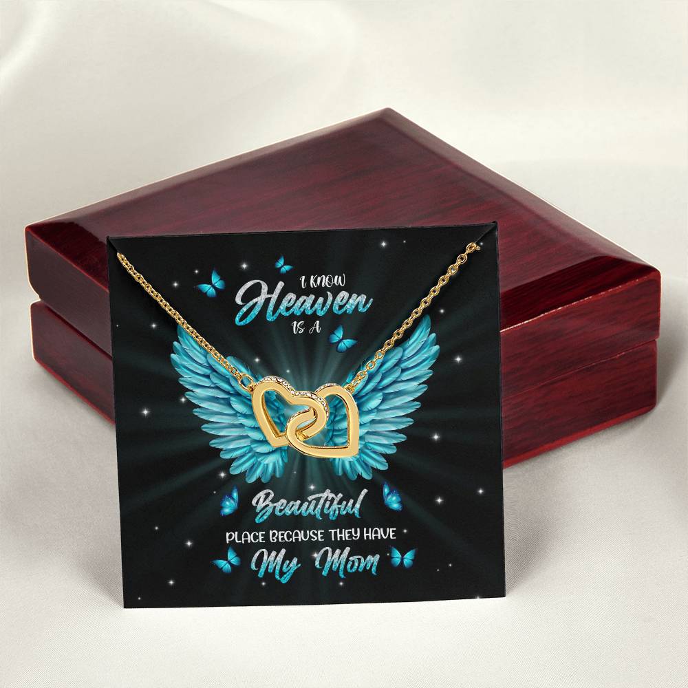 Gift For Mom - Heaven Have My Beautiful Mom - The Interlocking Heart Necklace Interlocking Hearts Necklace