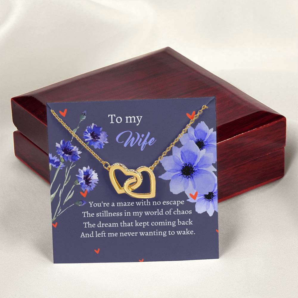 To My Wife - Escape World Dream - Necklace Interlocking Hearts Necklace