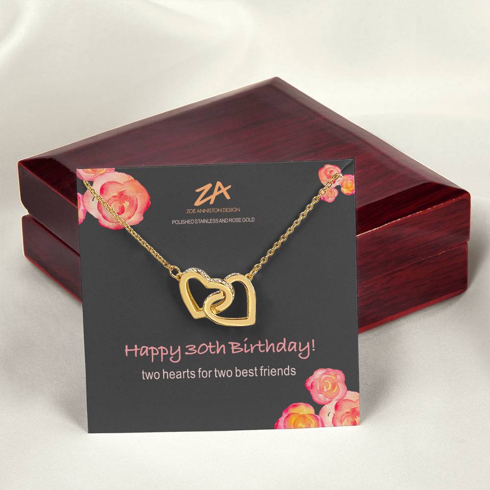 Happy 30Th Birthday! Interlocking Hearts Necklace
