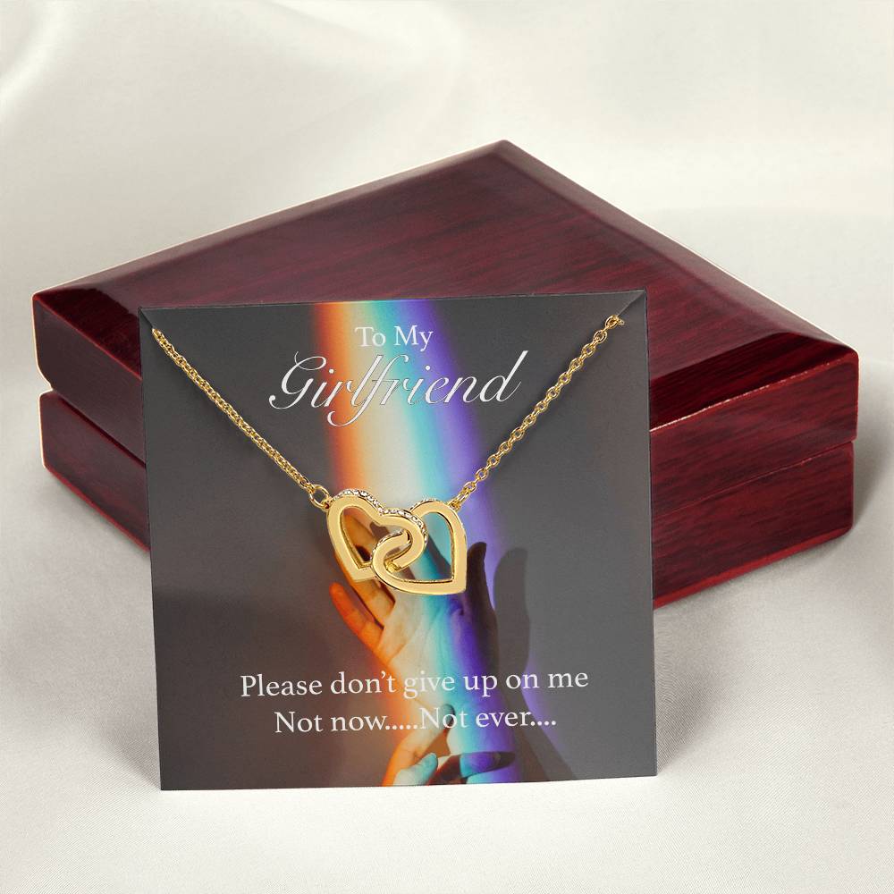 Please Don'T Give Up On Me Interlocking Hearts Necklace