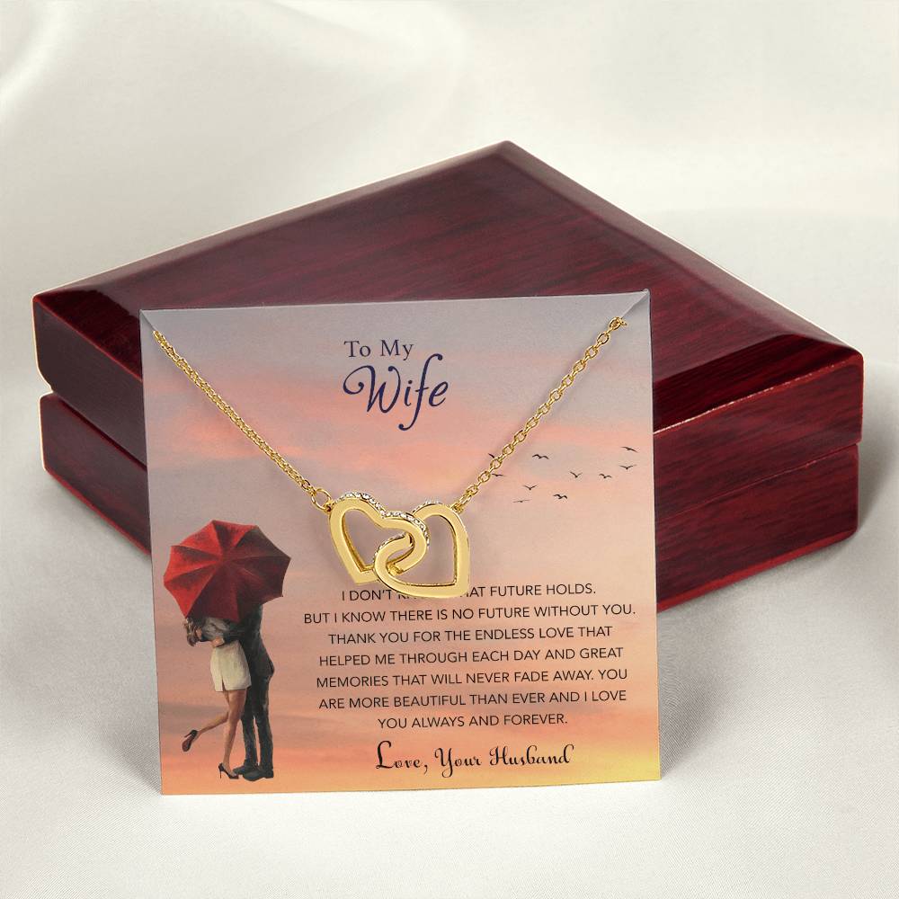 Gift For My Wife Interlocking Hearts Necklace