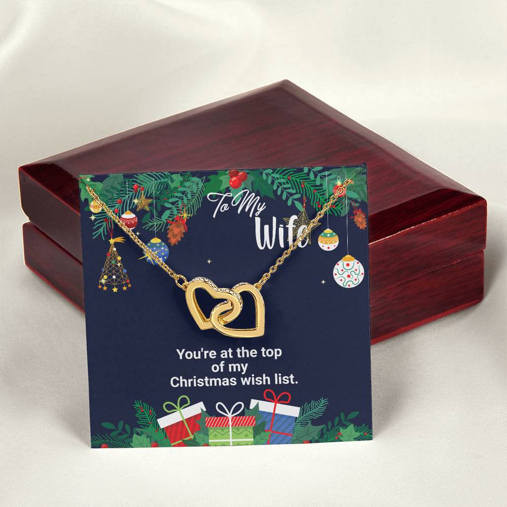 You'Re At The Top Of My Christmas Wish List Two Hearts Interlocked Together As A Symbol Of Never-Ending Love Necklace. Interlocking Hearts Necklace