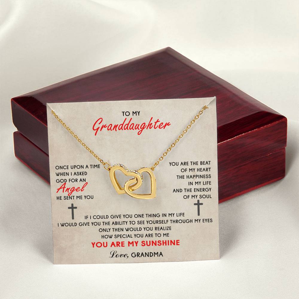 To My Granddaughter Interlocking Heart Necklace Interlocking Hearts Necklace
