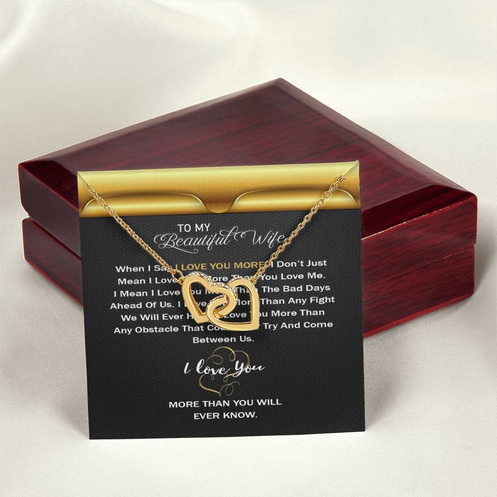 Interlocking Hearts Necklace For Wife