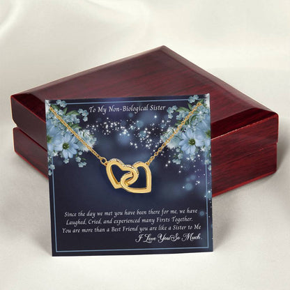 To My Non-Biological Sister - You Are More Than A Best Friend You Are Sister To Me Interlocking Hearts Necklace