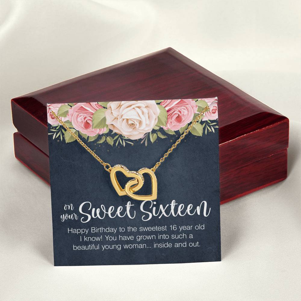 Sweet Sixteen Necklace Sweet 16 Birthday Gift Interlocking Heart Necklace Gift For 16Th Birthday Sweet 16 Gifts Interlocking Hearts Necklace