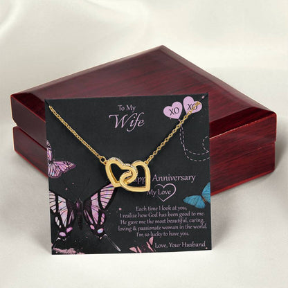 Special And Unique Gift For Wife Interlocking Hearts Necklace
