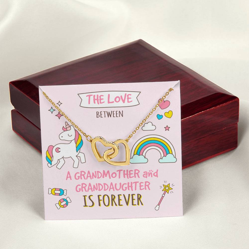 The Love Between A Grandmother And Granddaughter Is Forever Interlocking Hearts Necklace