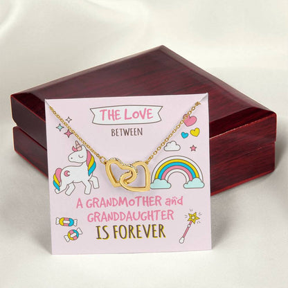 The Love Between A Grandmother And Granddaughter Is Forever Interlocking Hearts Necklace
