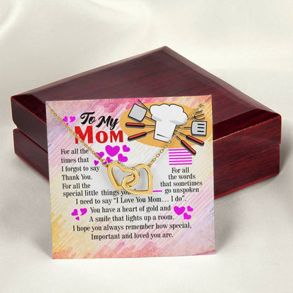 Chef'S Mom - Interlocking Heart Necklace Interlocking Hearts Necklace