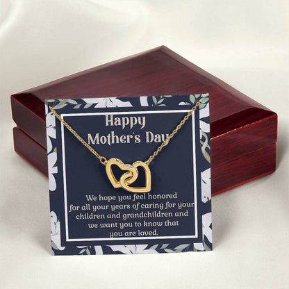 Interlocking Hearts Mother'S Day Gift For Grandma Interlocking Hearts Necklace